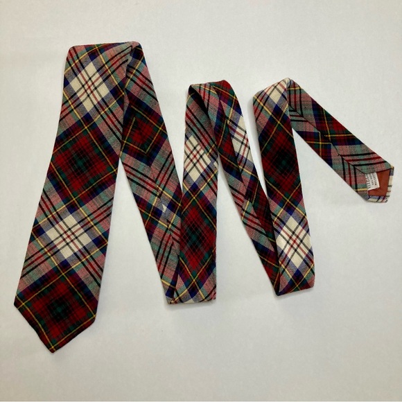 Vintage Tartan 55% Wool 45% Cotton Blend Bert Pulitzer Classic Plaid Tie - Picture 5 of 5